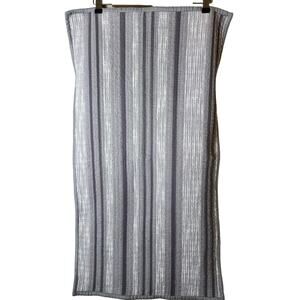 FRYE Gray White Black Waverunner Stripe Textured KING Pillow Shams - set of 2